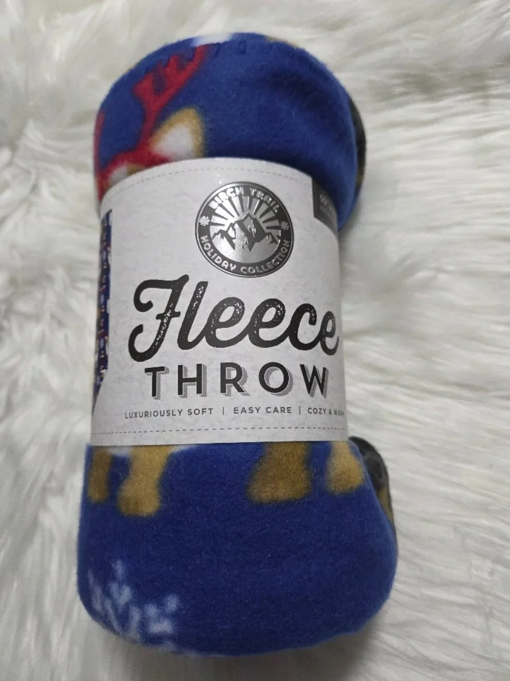 Fleece Holiday Dog Design Throw Blanket
